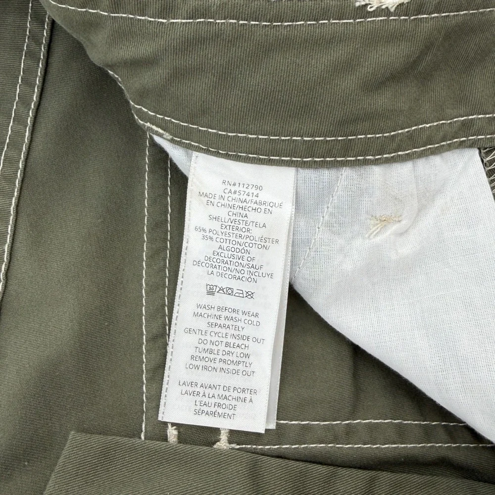 $169 NEW True Religion Kalamata Cargo Pant Men 34 36x32 Olive Green White Stitch